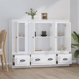 NNEVL Highboards 3 pcs High Gloss White Engineered Wood