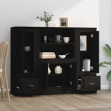 NNEVL Highboards 3 pcs Black Engineered Wood