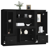 NNEVL Highboards 3 pcs Black Engineered Wood