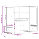 NNEVL Highboards 3 pcs Black Engineered Wood