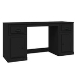 NNEVL Desk with Cabinet Black Engineered Wood