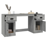 NNEVL Desk with Cabinet Grey Sonoma Engineered Wood