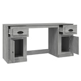 NNEVL Desk with Cabinet Grey Sonoma Engineered Wood