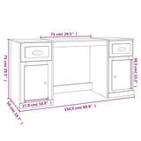 NNEVL Desk with Cabinet Grey Sonoma Engineered Wood