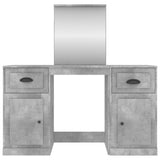NNEVL Dressing Table with Mirror Concrete Grey 130x50x132.5 cm