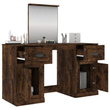 NNEVL Dressing Table with Mirror Smoked Oak 130x50x132.5 cm