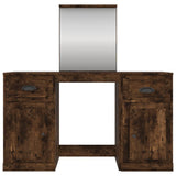 NNEVL Dressing Table with Mirror Smoked Oak 130x50x132.5 cm