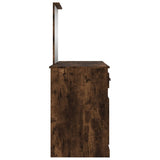 NNEVL Dressing Table with Mirror Smoked Oak 130x50x132.5 cm