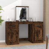 NNEVL Dressing Table with Mirror Smoked Oak 130x50x132.5 cm