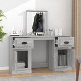 NNEVL Dressing Table with Mirror Grey Sonoma 130x50x132.5 cm