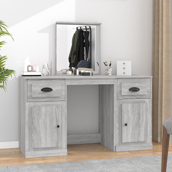 NNEVL Dressing Table with Mirror Grey Sonoma 130x50x132.5 cm