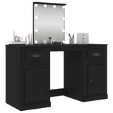 NNEVL Dressing Table with LED Black 130x50x132.5 cm