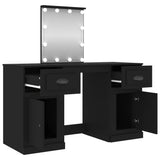 NNEVL Dressing Table with LED Black 130x50x132.5 cm