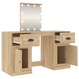 NNEVL Dressing Table with LED Sonoma Oak 130x50x132.5 cm