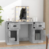 NNEVL Dressing Table with LED Concrete Grey 130x50x132.5 cm