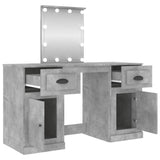 NNEVL Dressing Table with LED Concrete Grey 130x50x132.5 cm