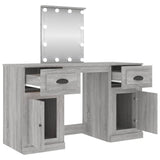 NNEVL Dressing Table with LED Grey Sonoma 130x50x132.5 cm