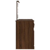 NNEVL Dressing Table with LED Brown Oak 130x50x132.5 cm