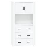 NNEVL Highboard High Gloss White Engineered Wood