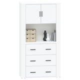 NNEVL Highboard High Gloss White Engineered Wood