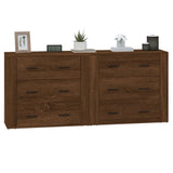 NNEVL Sideboards 2 pcs Brown Oak Engineered Wood