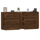 NNEVL Sideboards 2 pcs Brown Oak Engineered Wood