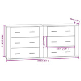 NNEVL Sideboards 2 pcs Brown Oak Engineered Wood