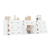 NNEVL Sideboards 3 pcs White Engineered Wood