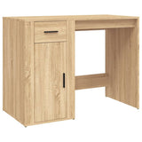 NNEVL Desk with Cabinet Sonoma Oak Engineered Wood