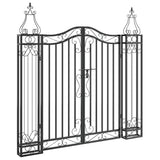 NNEVL Garden Gate Black 121x8x120 cm Wrought Iron