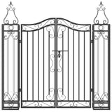 NNEVL Garden Gate Black 121x8x120 cm Wrought Iron