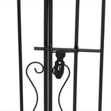 NNEVL Garden Gate Black 121x8x120 cm Wrought Iron