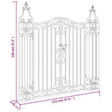 NNEVL Garden Gate Black 121x8x120 cm Wrought Iron