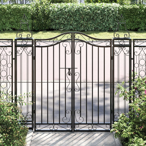 NNEVL Garden Gate Black 121x8x120 cm Wrought Iron