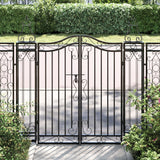 NNEVL Garden Gate Black 121x8x120 cm Wrought Iron