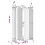 NNEVL Garden Gate Black 121x8x200 cm Wrought Iron