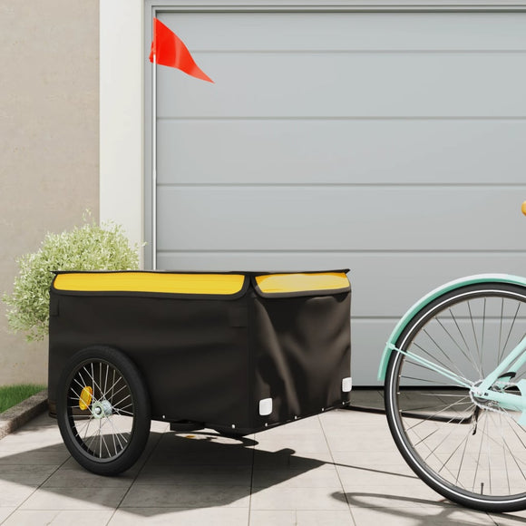 NNEVL Bike Cargo Trailer Black and Yellow 45 kg Iron