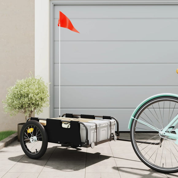 NNEVL Cargo Bike Trailer Black Oxford Fabric and Iron