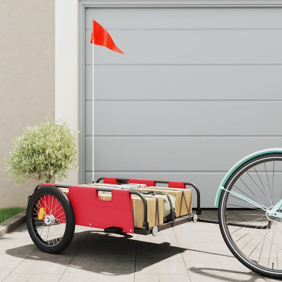 NNEVL Cargo Bike Trailer Red Oxford Fabric and Iron