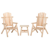 NNEVL 3 Piece Garden Lounge Set Solid Wood Spruce