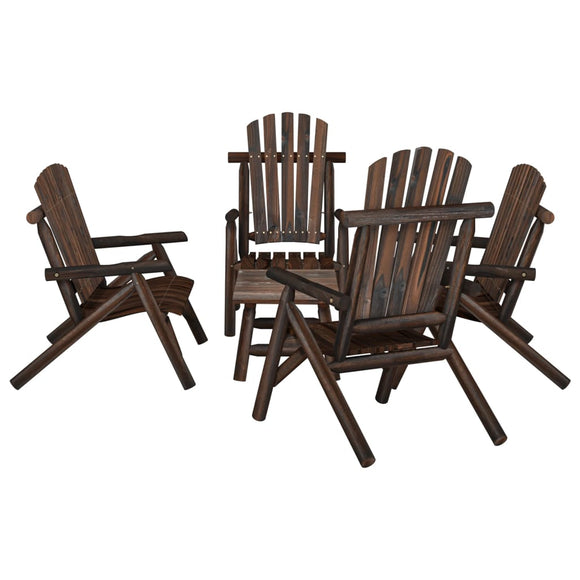 NNEVL 5 Piece Garden Lounge Set Solid Wood Spruce