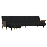 NNEVL L-shaped Sofa Black 279x140x70 cm Velvet