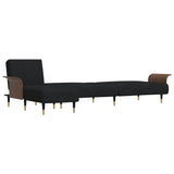 NNEVL L-shaped Sofa Black 279x140x70 cm Velvet
