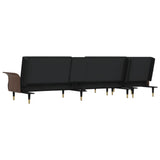 NNEVL L-shaped Sofa Black 279x140x70 cm Velvet