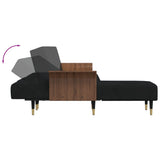 NNEVL L-shaped Sofa Black 279x140x70 cm Velvet