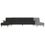 NNEVL L-shaped Sofa Black 279x140x70 cm Velvet