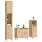 NNEVL 3 Piece Bathroom Cabinet Set Sonoma Oak Engineered Wood