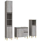 NNEVL 3 Piece Bathroom Cabinet Set Grey Sonoma Engineered Wood