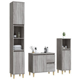 NNEVL 3 Piece Bathroom Cabinet Set Grey Sonoma Engineered Wood