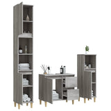 NNEVL 3 Piece Bathroom Cabinet Set Grey Sonoma Engineered Wood